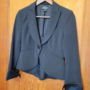 Mexx Black Blazer Size 6 US Single Button Jeweled Detail Professional Tailored